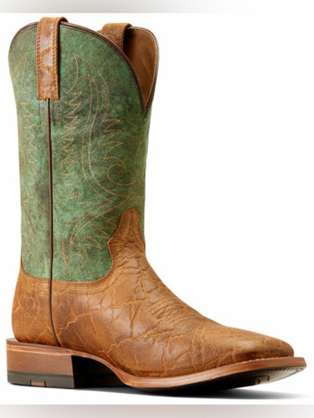Ariat Two-Tone Green and Tan Western Cowboy Boot